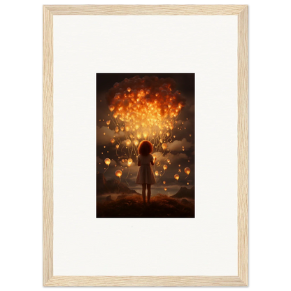 Silhouetted figure with glowing lanterns in Ethereal Dreams special edition art