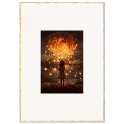 Silhouetted figure among glowing lanterns in Ethereal Dreams special edition art™