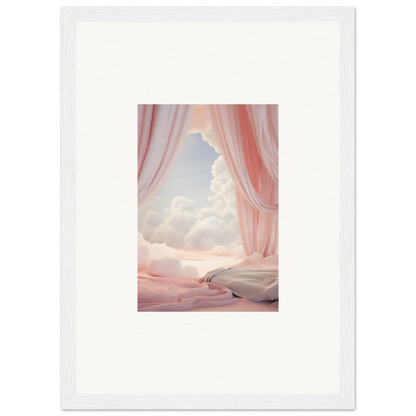 Framed canvas print of a dreamy pink landscape for your room decoration with a dreamscape portal