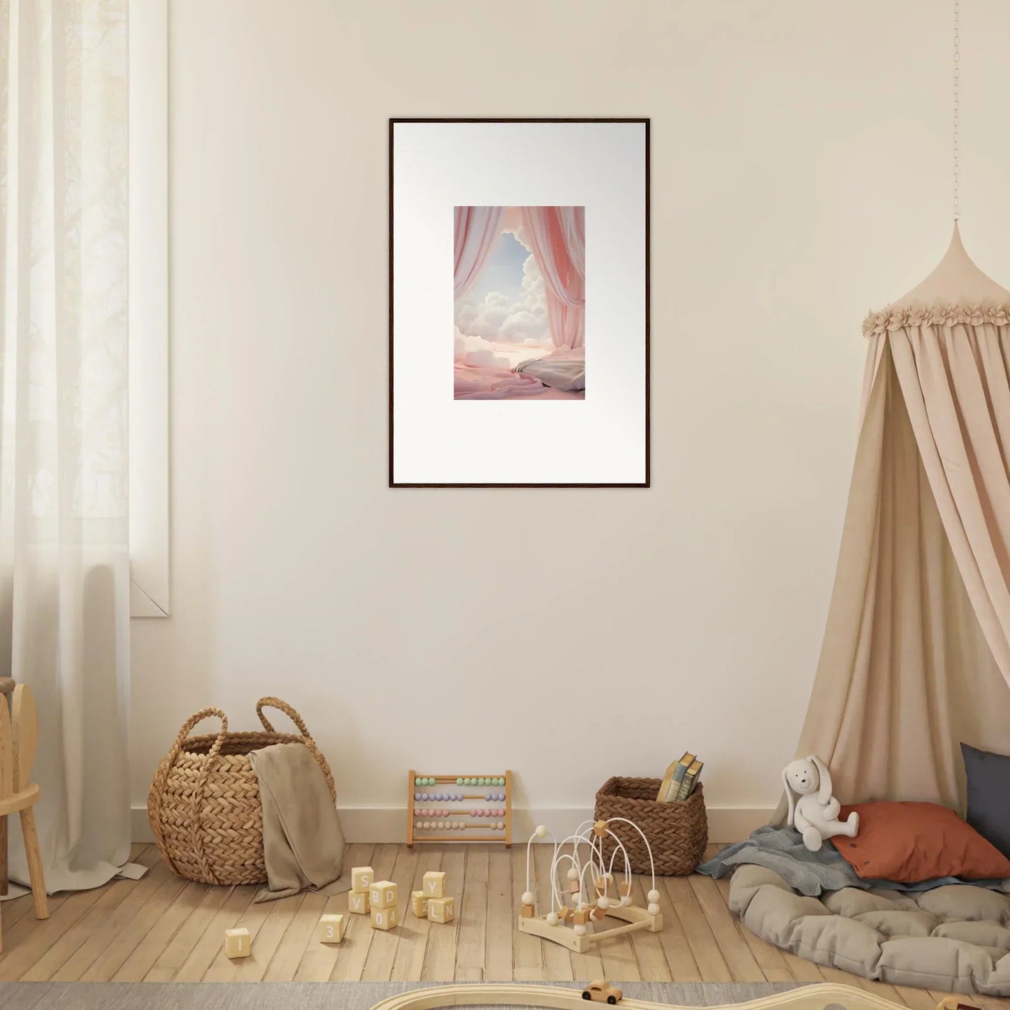 Pastel landscape canvas print for dreamy room decoration with an Ethereal Dreamscape Portal