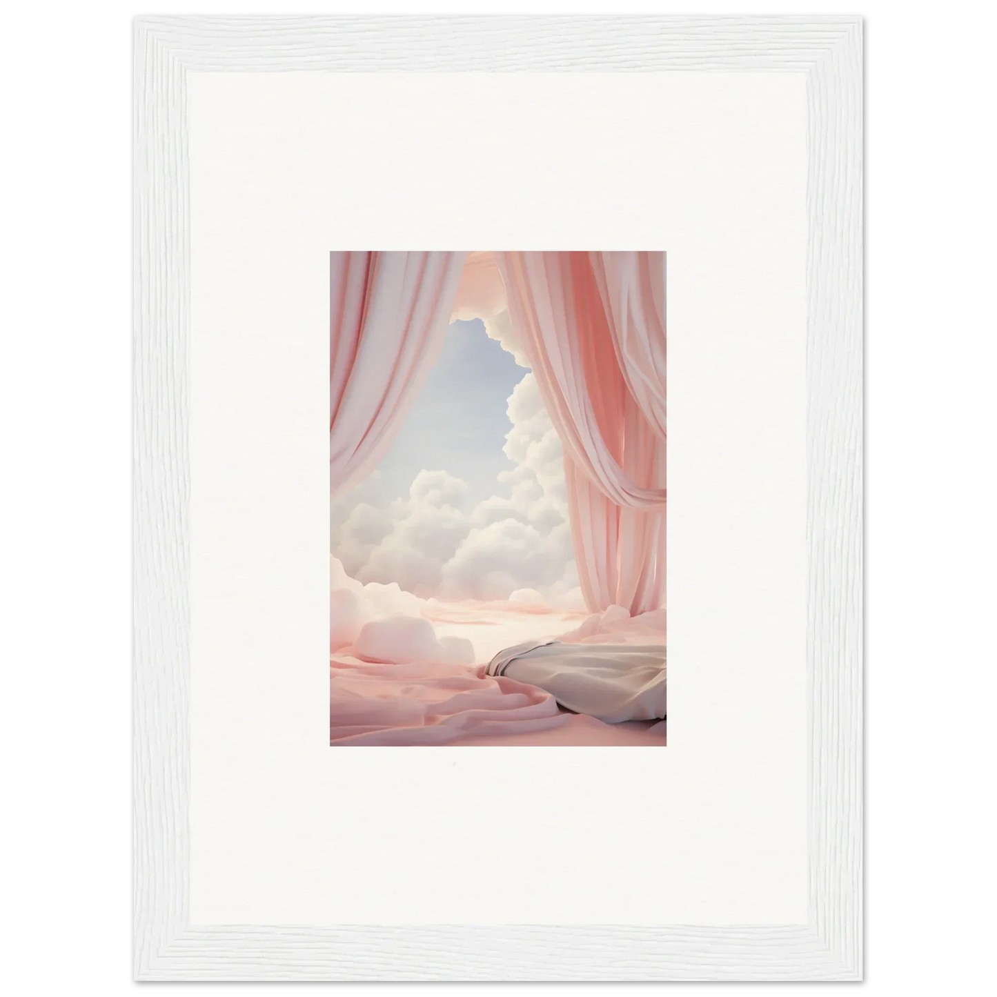 Framed canvas print of a dreamy pink-hued landscape perfect for room decoration