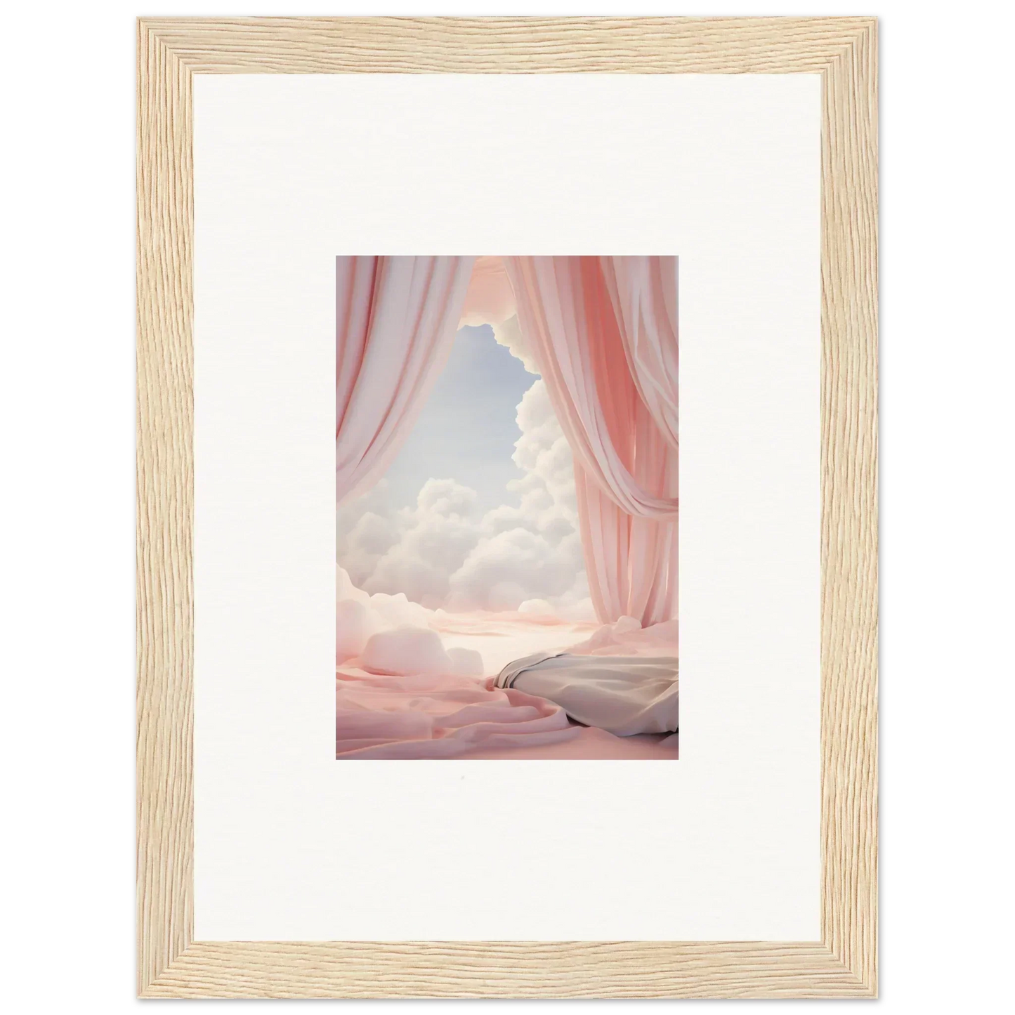 Framed canvas print of a dreamy pink sky for a perfect dreamscape portal room decoration