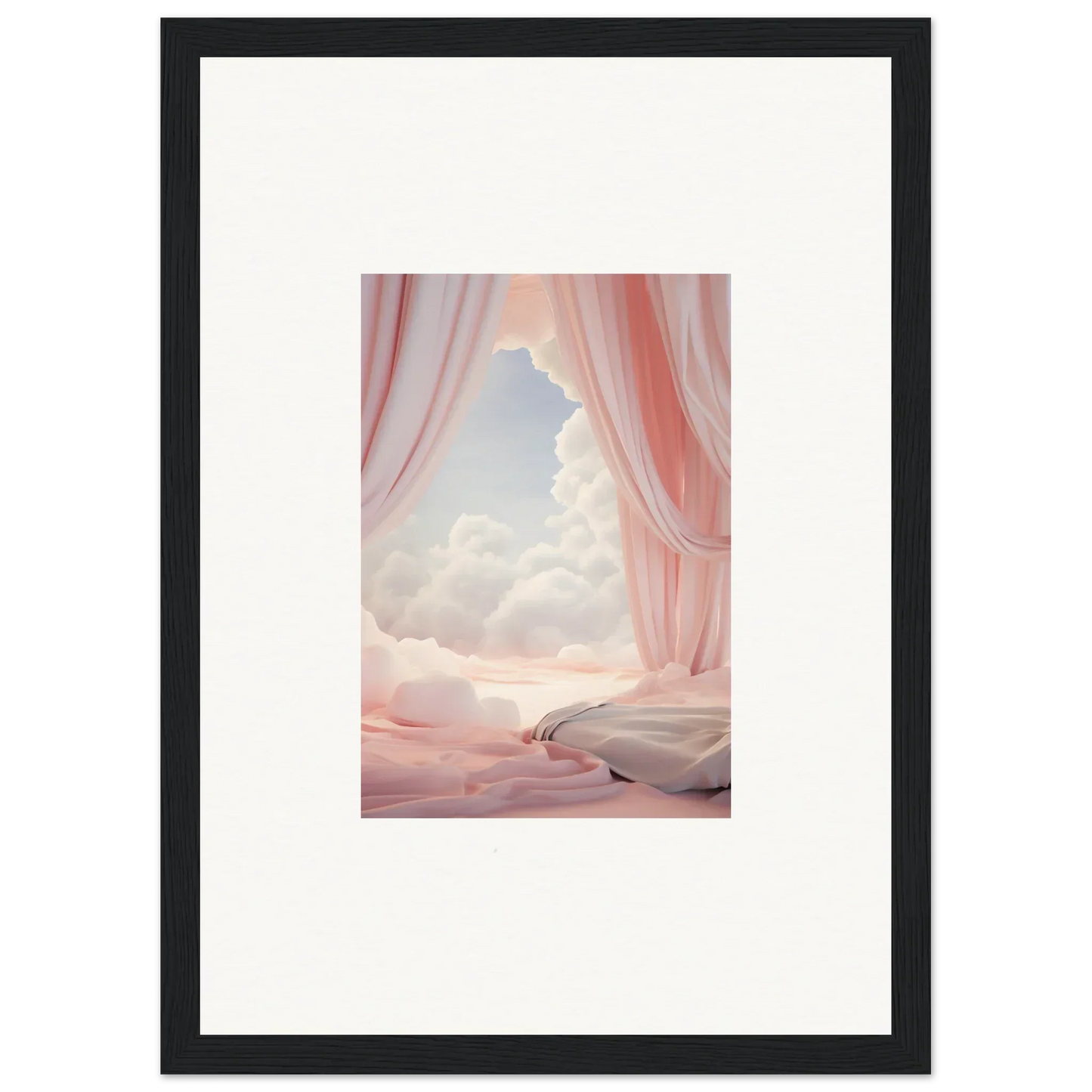 Framed canvas print of a dreamy pink landscape for your room decoration dreamscape portal