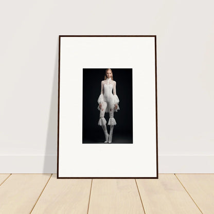 Avant-garde white outfit in framed wall art for stylish room decor