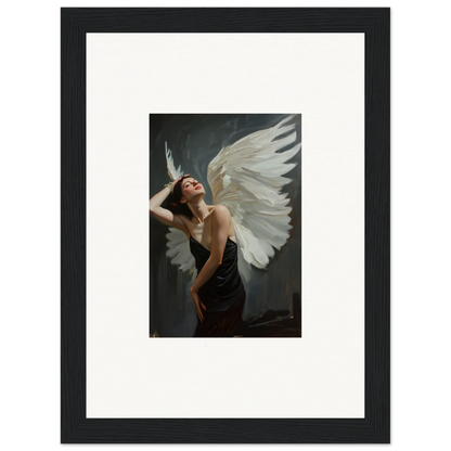 Angelic figure with one wing in dramatic pose for stunning femme ascent canvas print