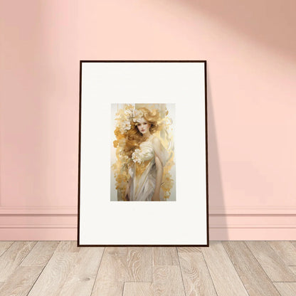 Framed wall art of Ethereal Flora Serenade featuring a soft golden-toned figure