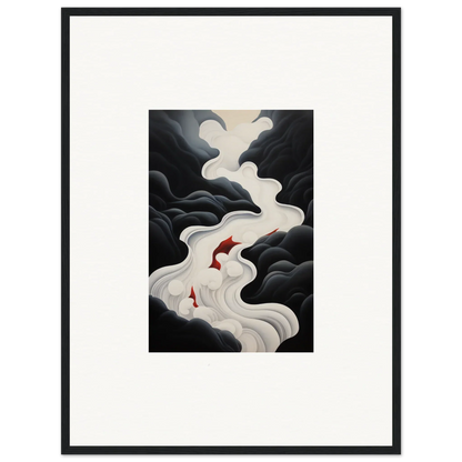 Two red koi fish in misty swirls, part of Ethereal Flux Dream framed wall art