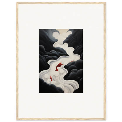 Red koi fish glides through white smoke in Ethereal Flux Dream special edition art