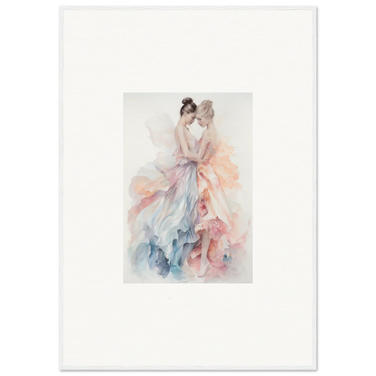 Delicate watercolor dancer in pink and blue for Ethereal Lacework Wispers