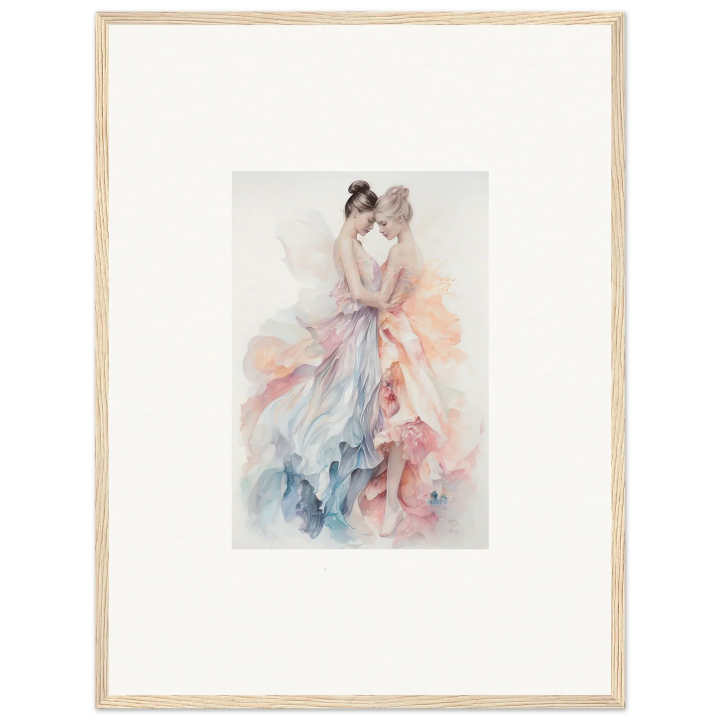 Delicate watercolor of a dancer in a pastel dress from Ethereal Lacework Wispers