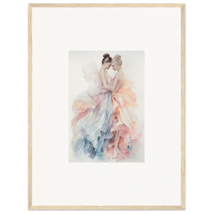 Delicate watercolor of a dancer in a pastel dress from Ethereal Lacework Wispers