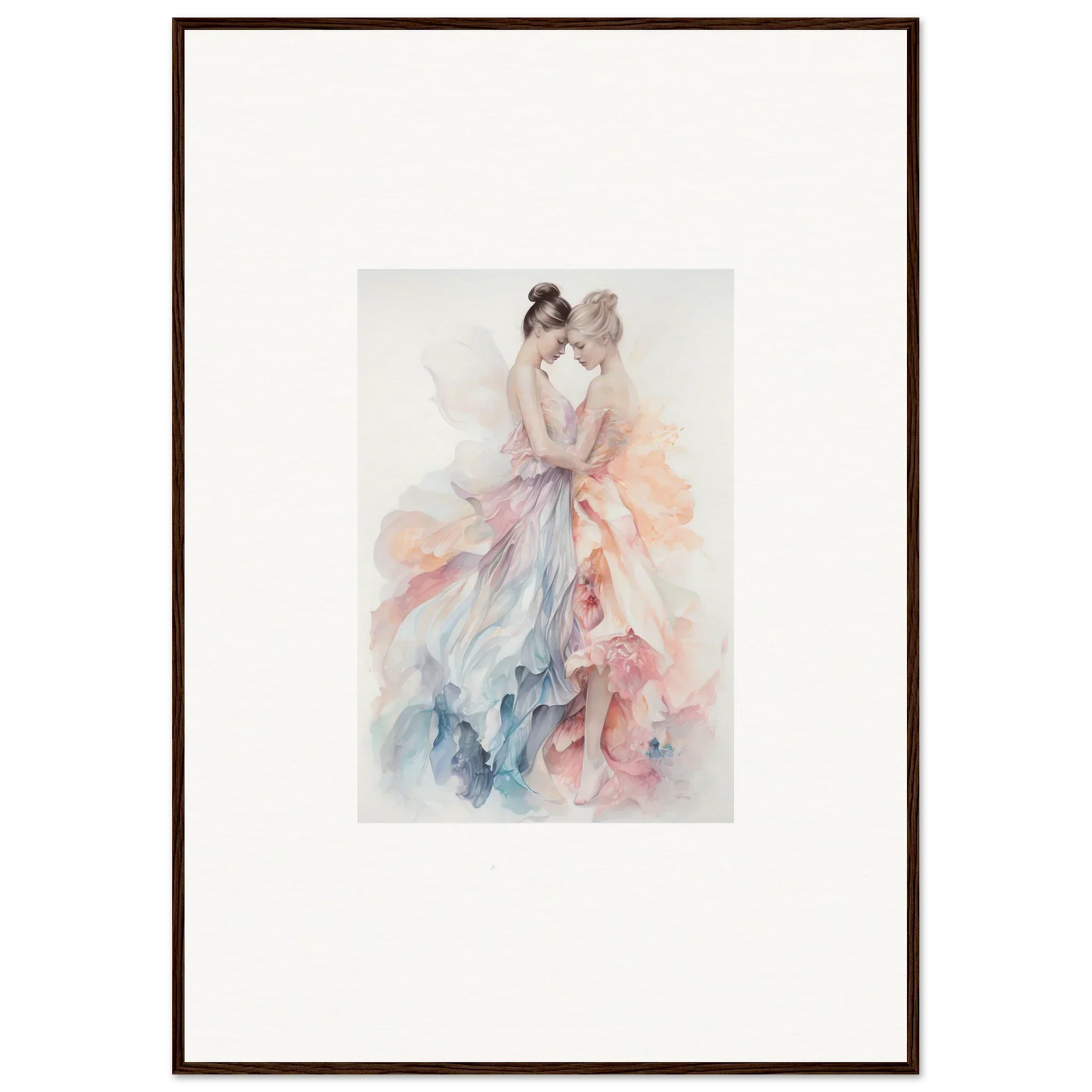 Delicate watercolor of a figure in a flowing dress from Ethereal Lacework Wispers