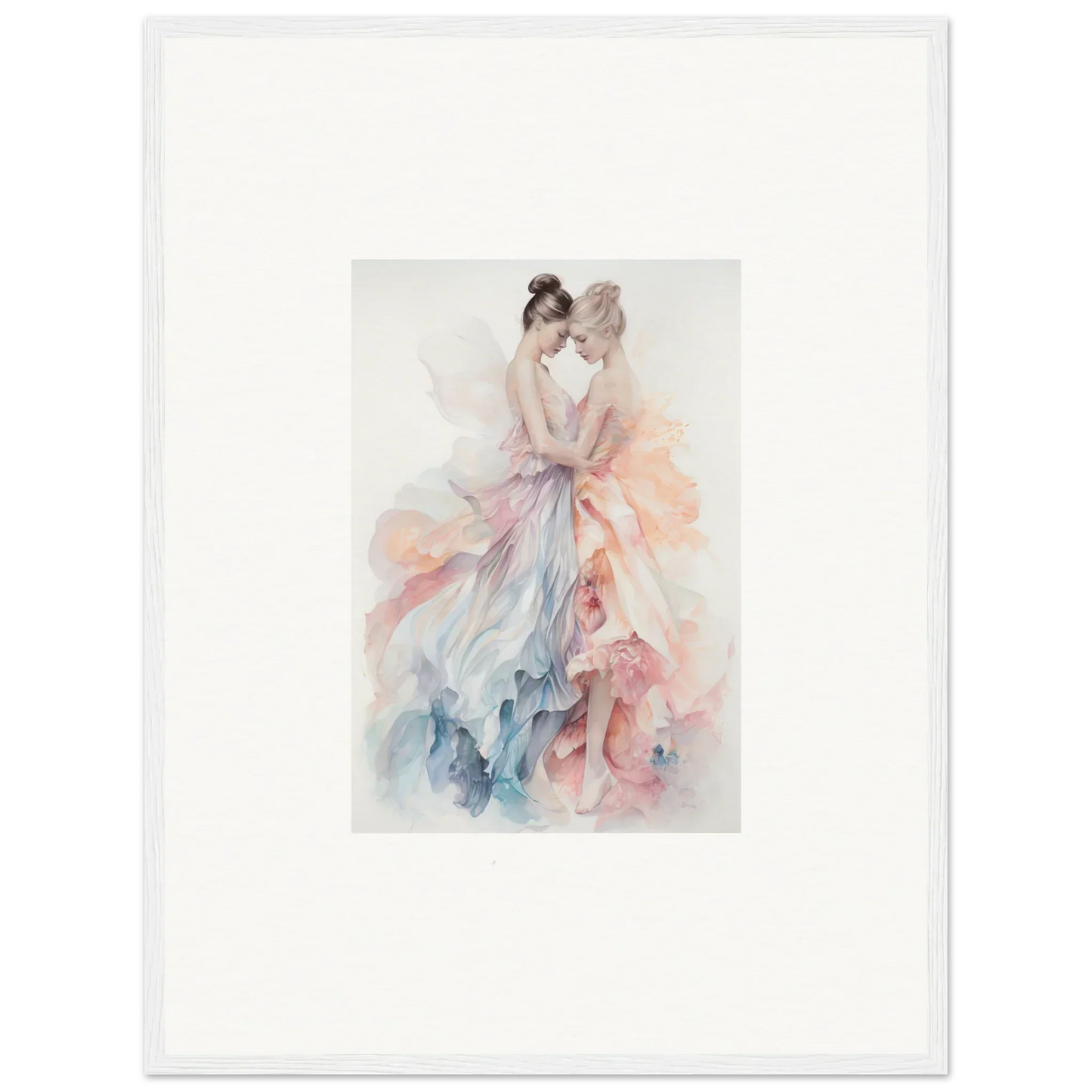 Delicate watercolor dancer in pastel dress from Ethereal Lacework Wispers art collection