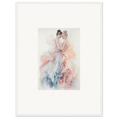 Delicate watercolor dancer in pastel dress from Ethereal Lacework Wispers art collection