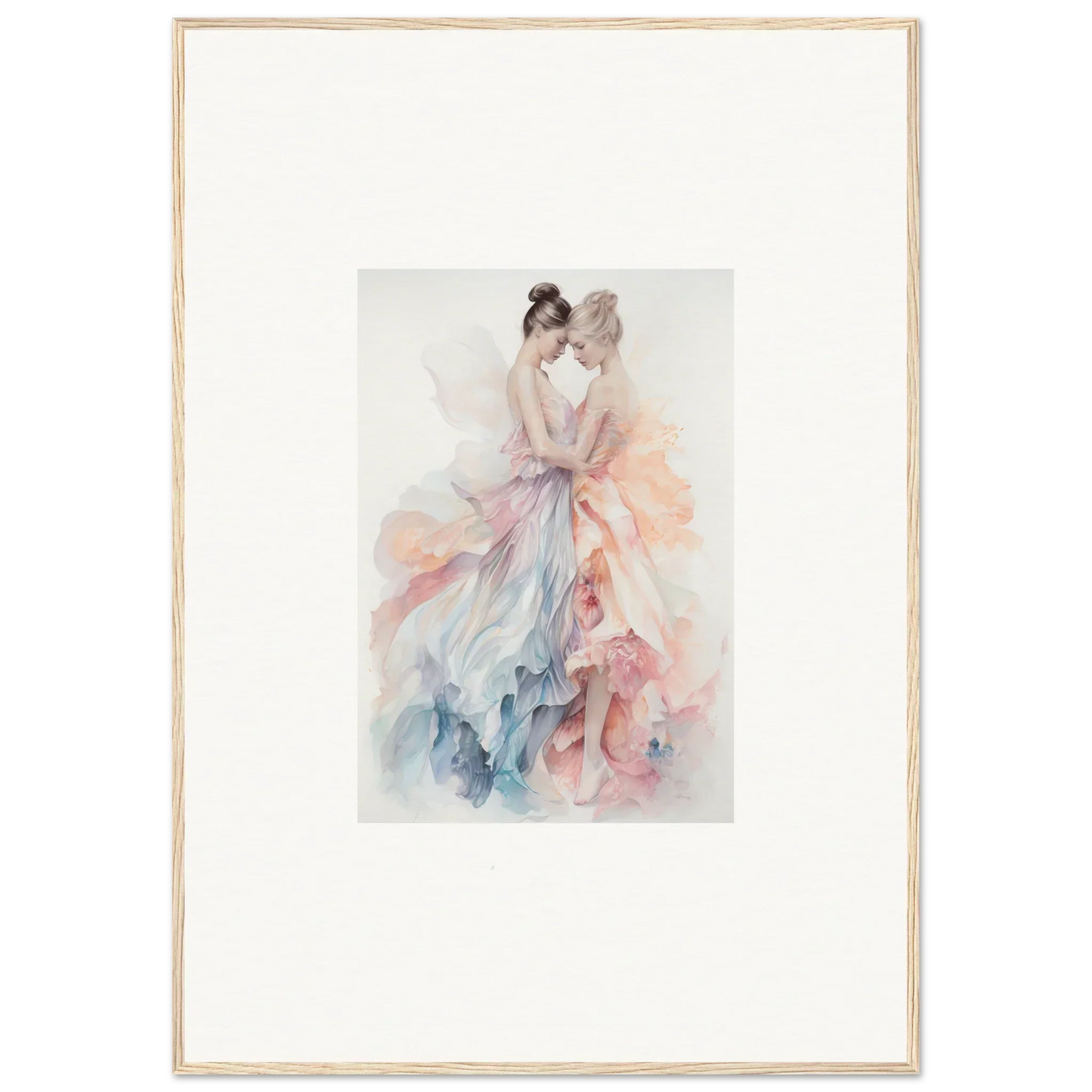 Delicate watercolor of a figure in an ethereal dress for Ethereal Lacework Wispers