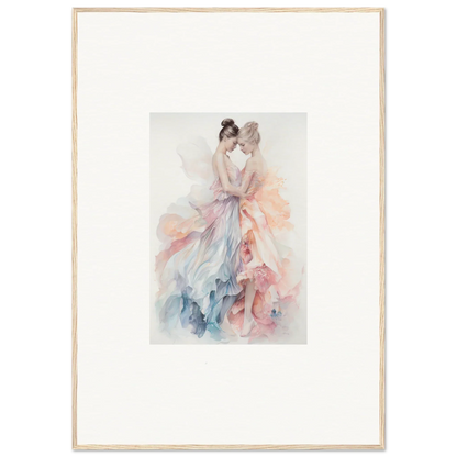 Delicate watercolor of a figure in an ethereal dress for Ethereal Lacework Wispers