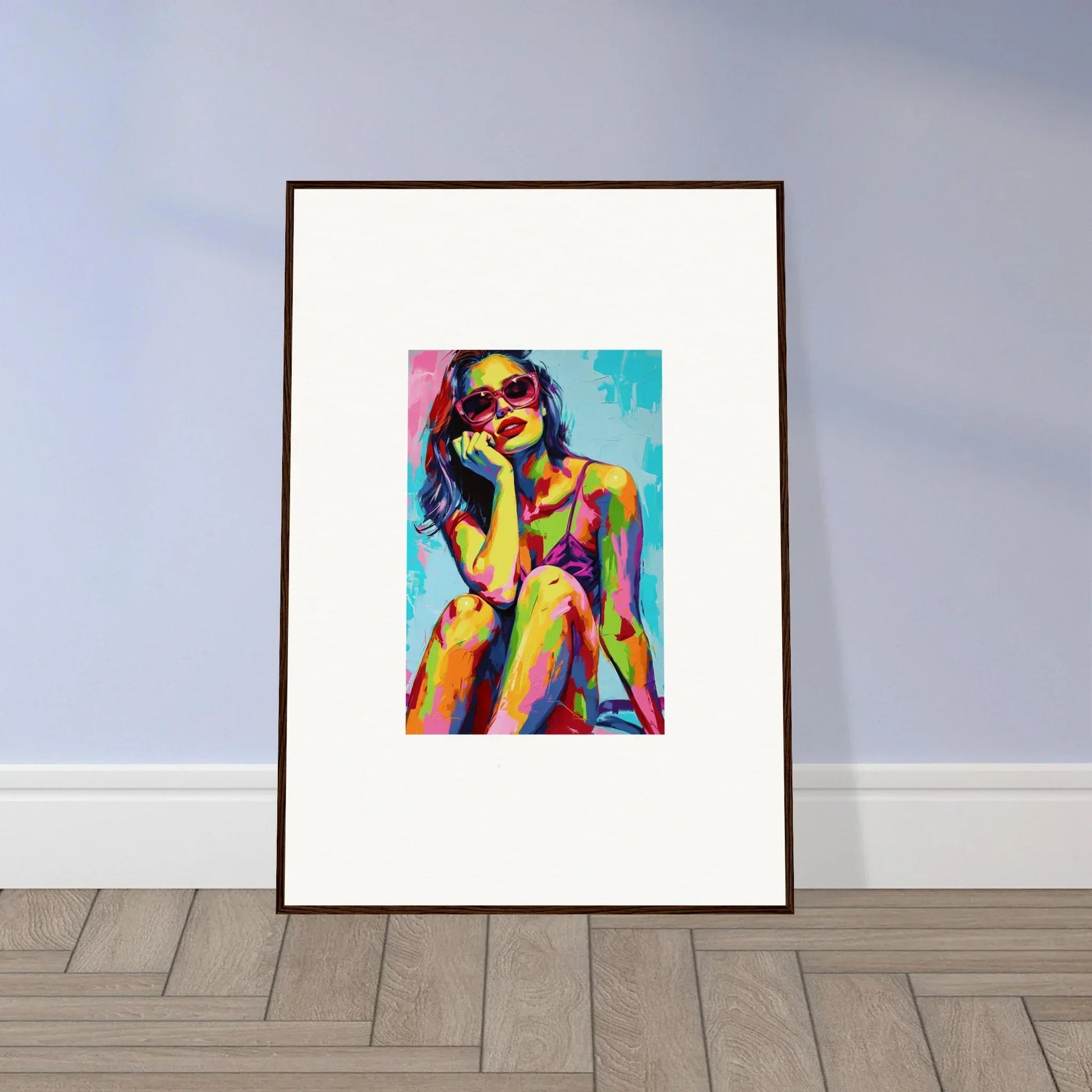 Framed colorful abstract portrait for mindscape reverie room decoration canvas print