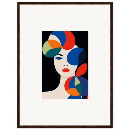 Abstract portrait with colorful geometric shapes for a stylish room decoration canvas print