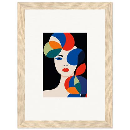 Colorful geometric abstract portrait for a trendy canvas print or room decoration