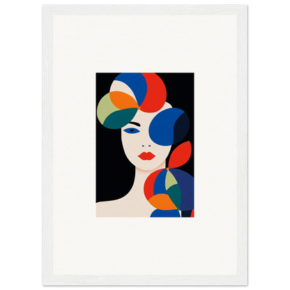 Abstract portrait with vibrant shapes for a unique room decoration and canvas print