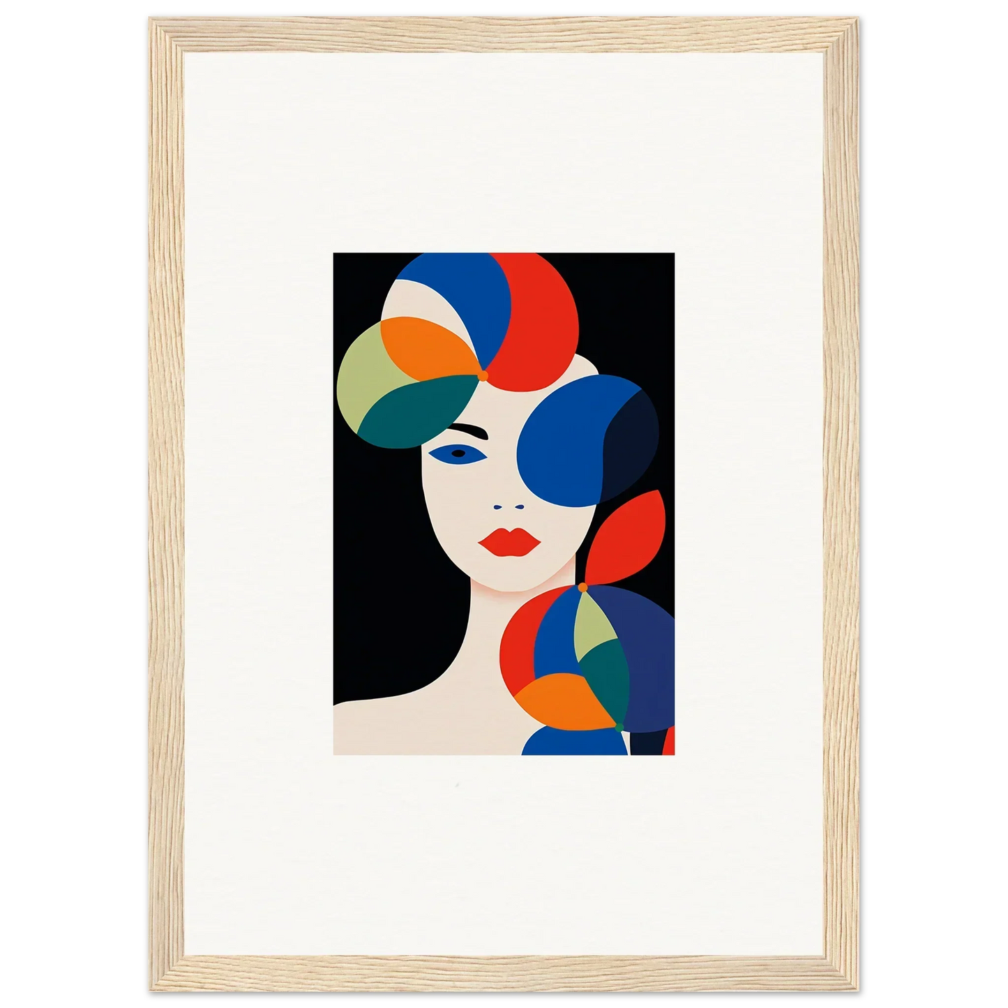 Abstract portrait with colorful shapes for stylish room decoration canvas print