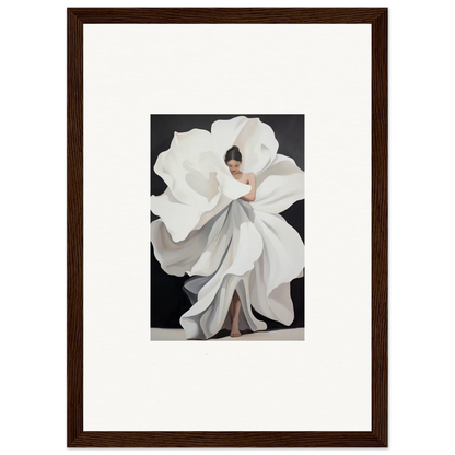 A person in a white dress like a magnolia flower for a unique canvas print