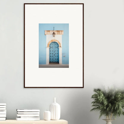 Framed photograph of a weathered blue door from Ethereal Portals Imagined special edition art™