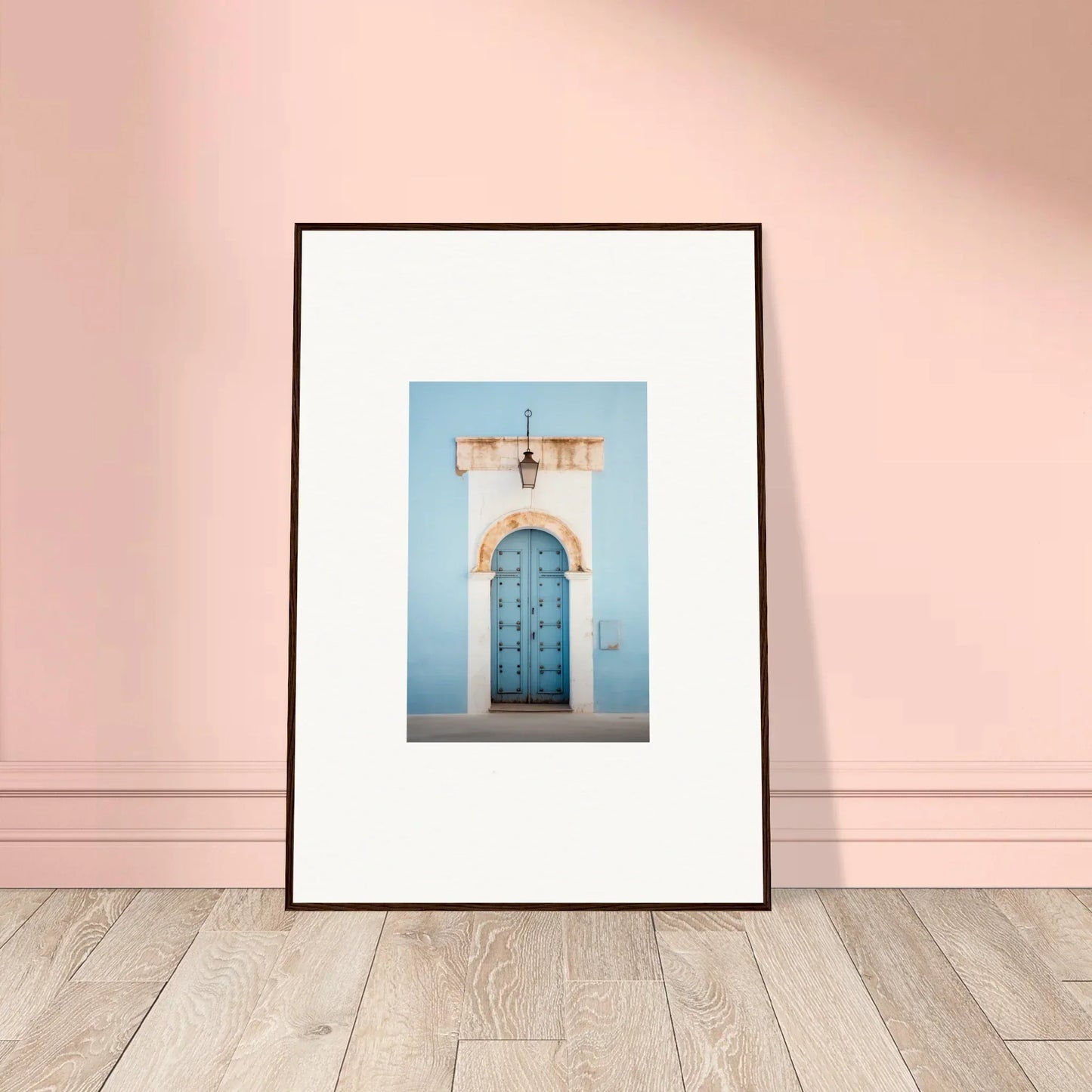 Framed photo of an ornate blue door in Ethereal Portals Imagined special edition art™