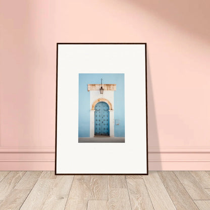 Framed photo of an ornate blue door in Ethereal Portals Imagined special edition art™