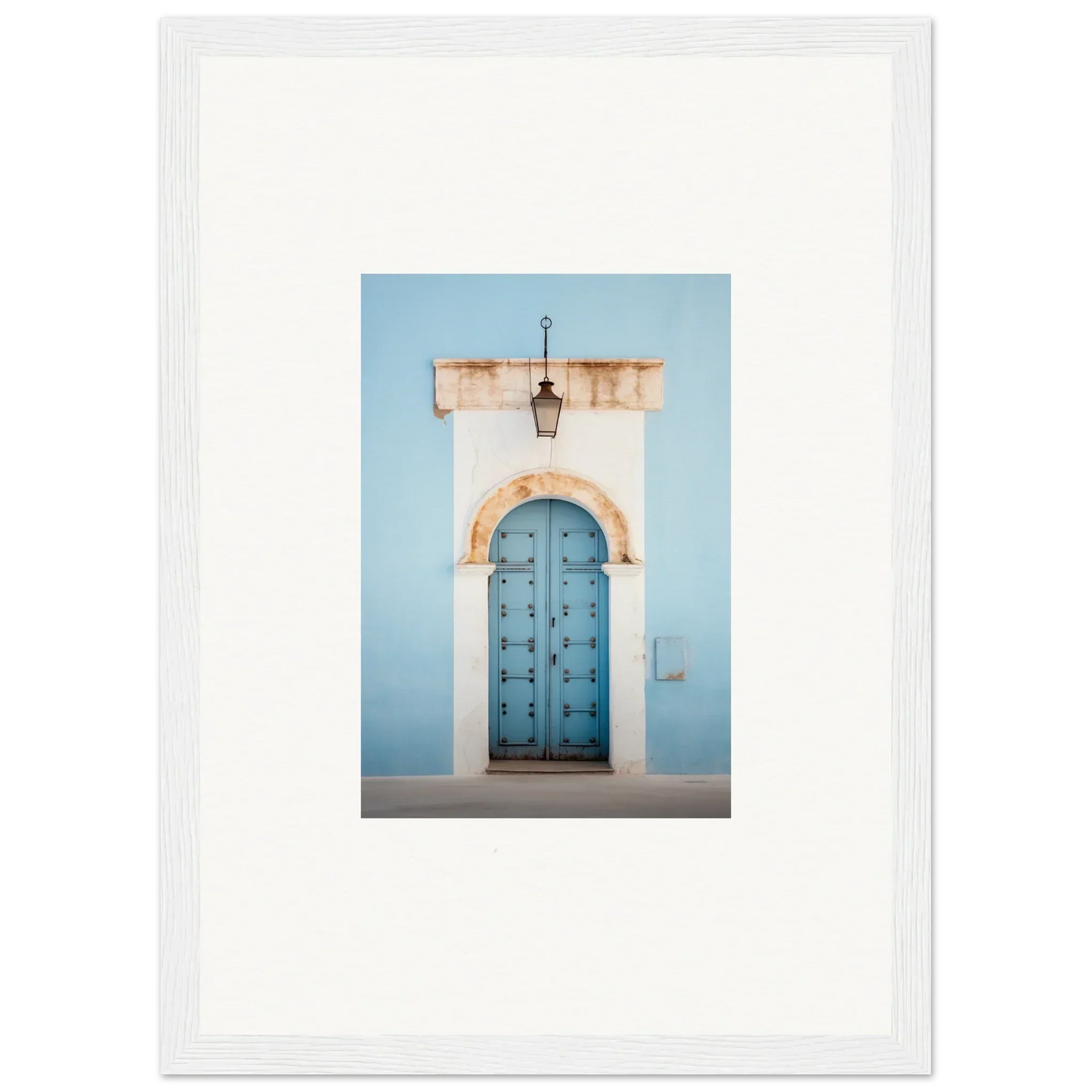 Blue wooden door with metal studs in stone archway from Ethereal Portals Imagined