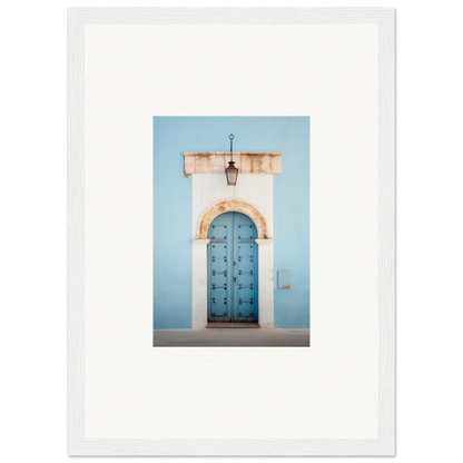 Blue wooden door with metal studs in stone archway from Ethereal Portals Imagined