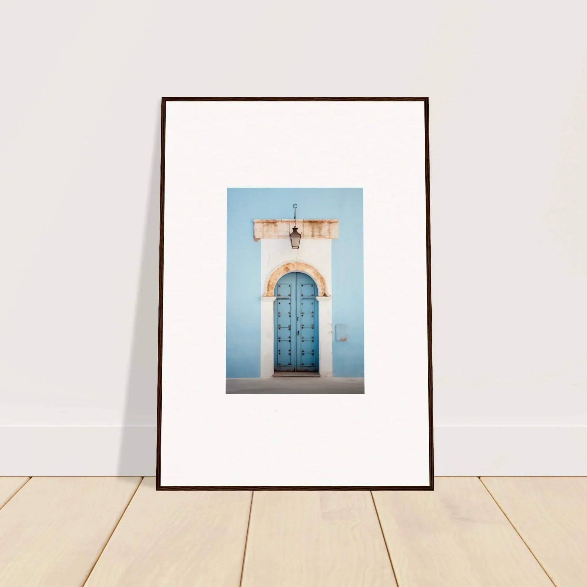 Framed photograph of a stunning blue door in Ethereal Portals Imagined art™