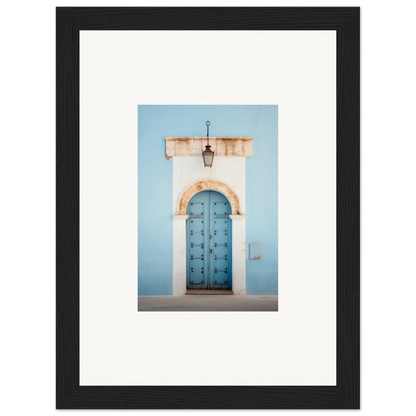 Ornate blue wooden door with metalwork in Ethereal Portals Imagined special edition art™