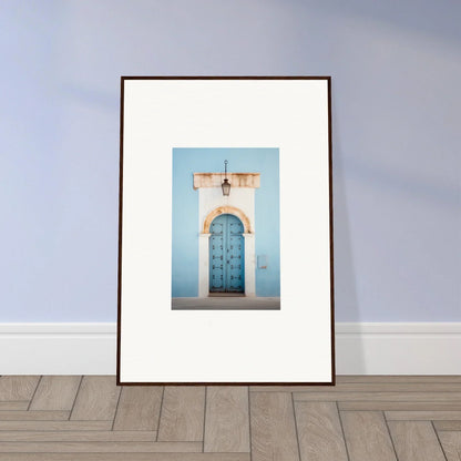 Framed photograph of a weathered blue door from Ethereal Portals Imagined special edition art™