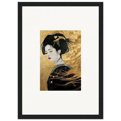 Stunning black and gold geisha portrait from the Ethereal Quantum Dreams special edition art™