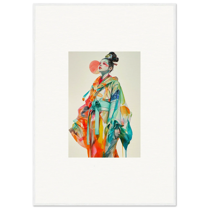 Colorful portrait of a person in geisha-inspired attire, perfect for room decoration