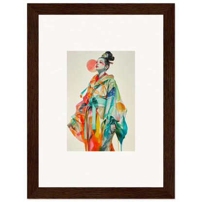 Colorful portrait of a person in traditional clothing, perfect for a rainbow essence canvas print