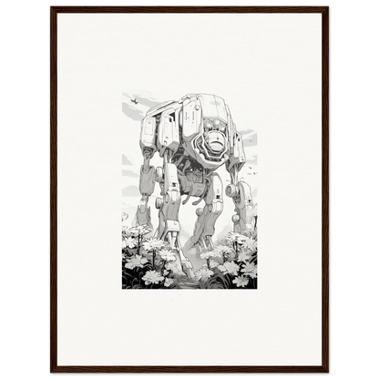 Sketch of a four-legged mechanical walker for cool room decoration wall art