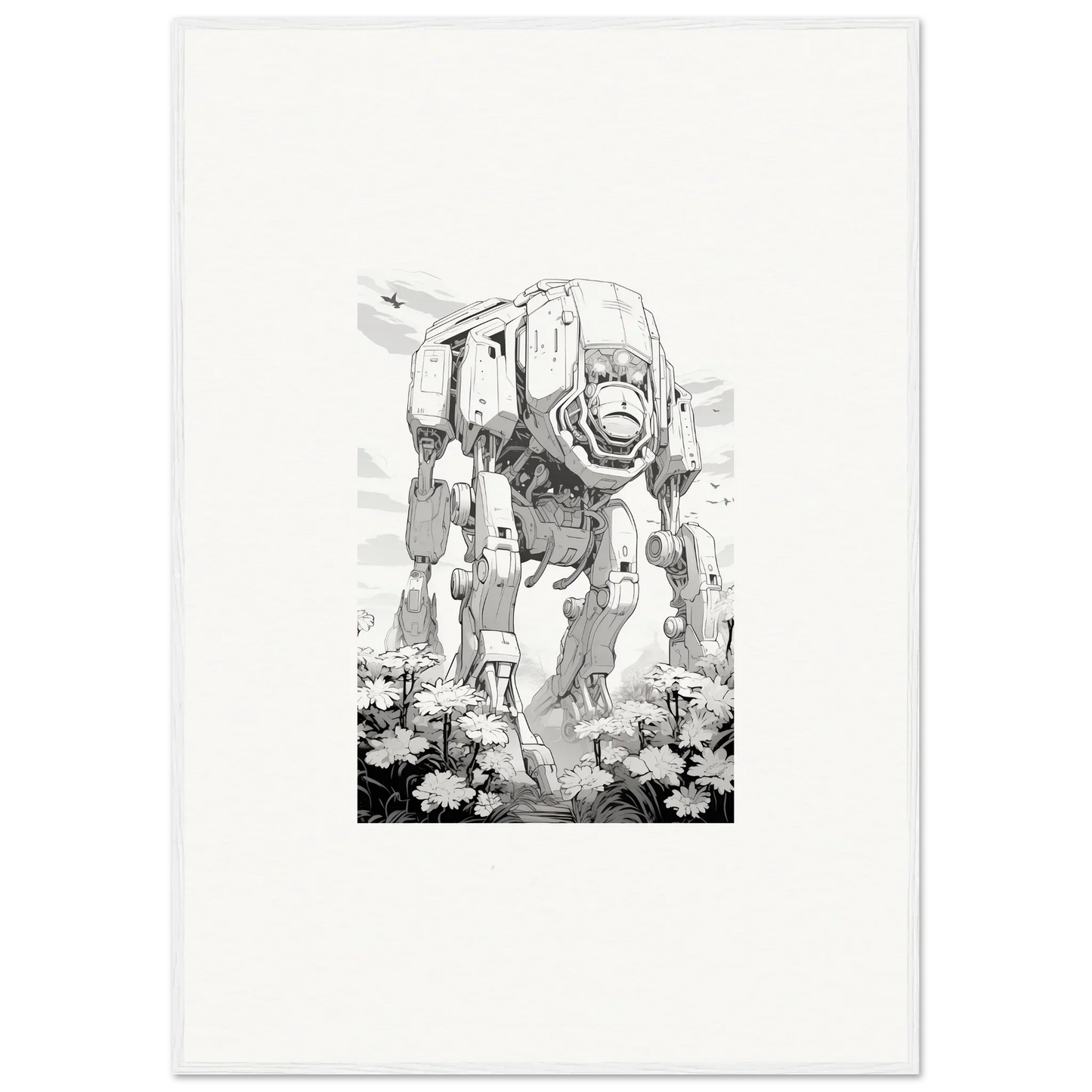 Mechanical quadrupedal walker inspired by AT-AT, perfect for room decoration wall art