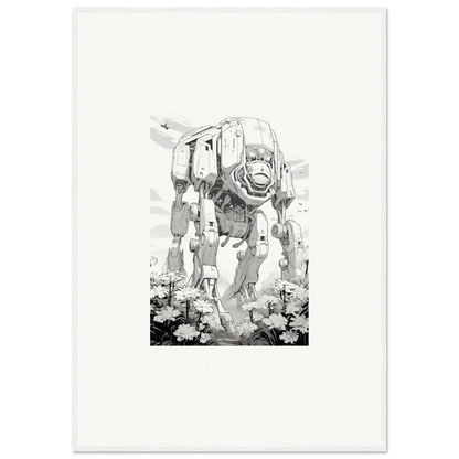 Mechanical quadrupedal walker inspired by AT-AT, perfect for room decoration wall art