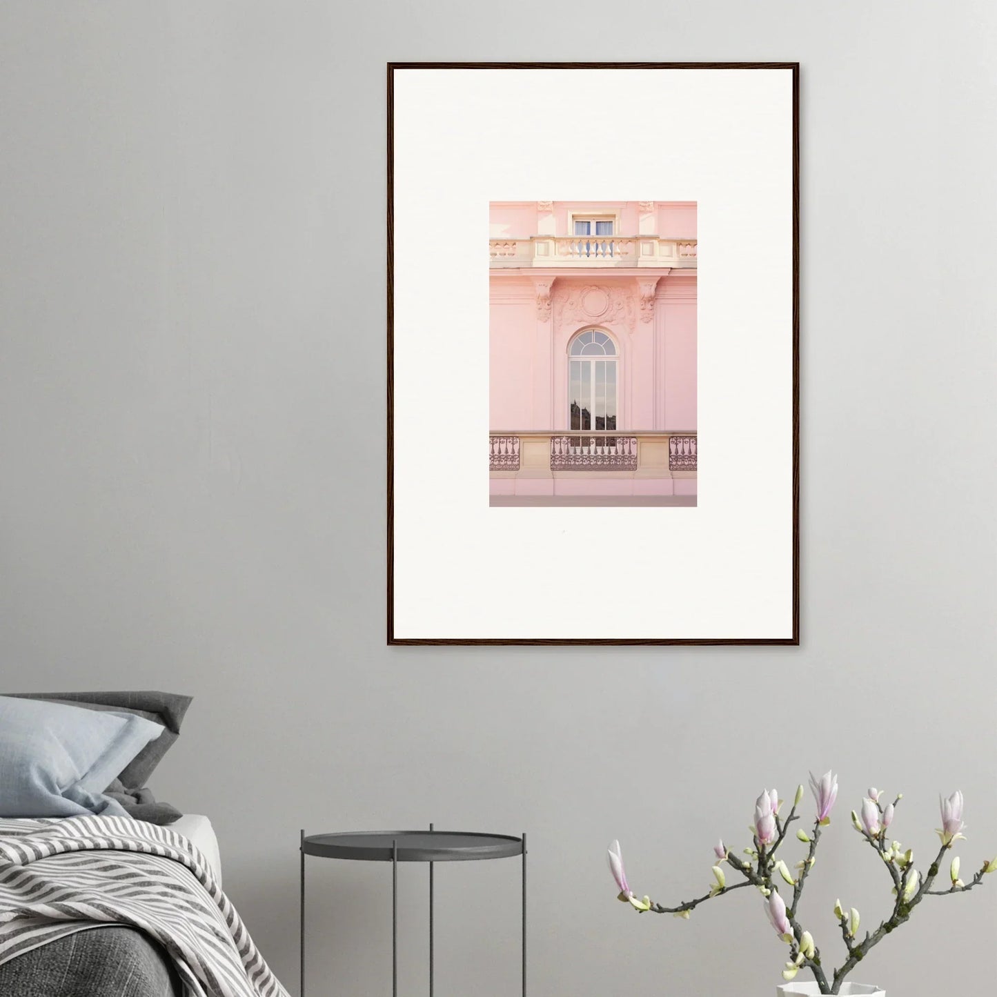 Framed art print of pink building details from Ethereal Rose Whispers collection