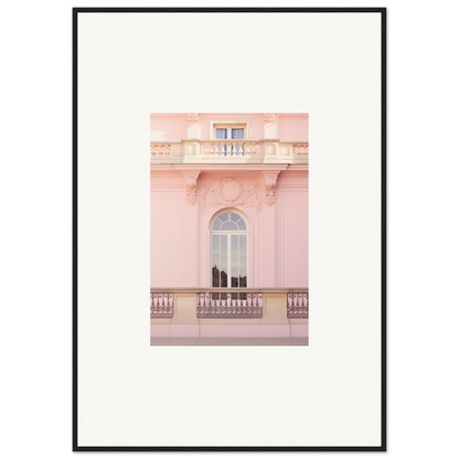 Charming pink architectural facade with an arched window for Ethereal Rose Whispers