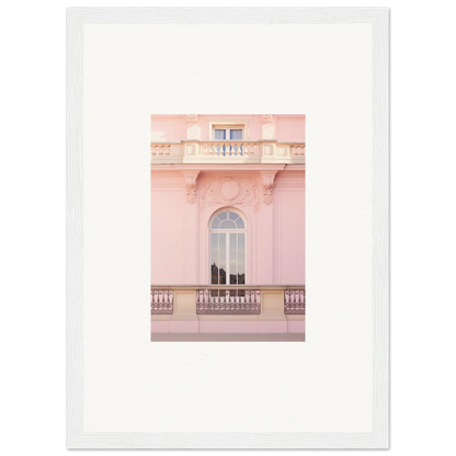 Pink architectural facade featuring an arched window for Ethereal Rose Whispers art