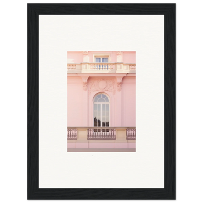 Framed photo of a pink building’s balcony, perfect for Ethereal Rose Whispers collection