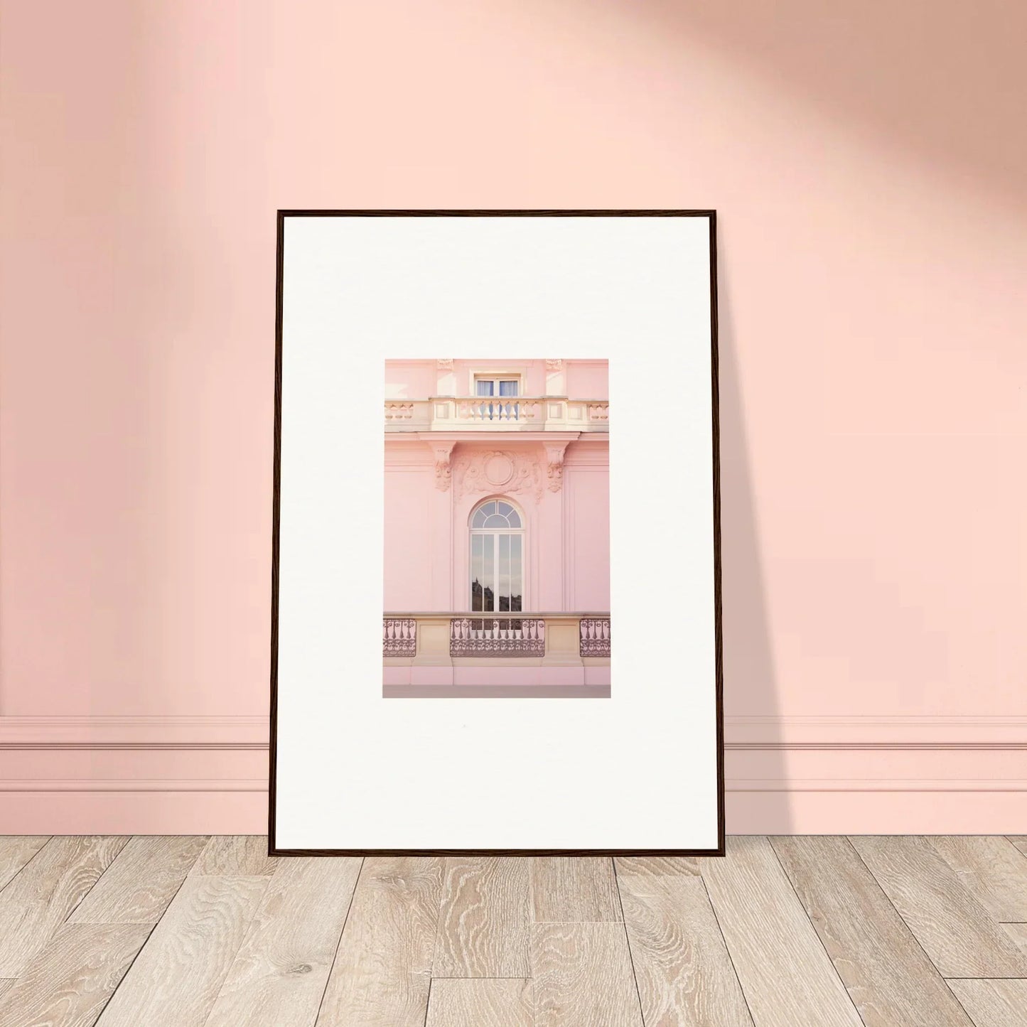 Framed photo of pink building details, Ethereal Rose Whispers special edition art™