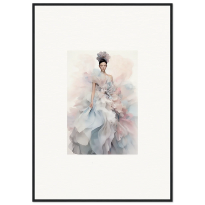 Ethereal watercolor figure in soft pastel gown for Ethereal Satin Interlude art piece