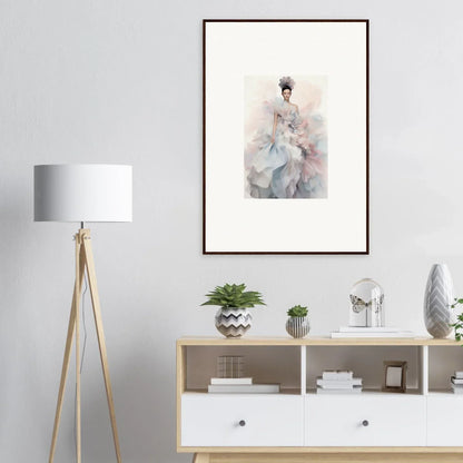 Framed wall art of an ethereal figure in blue and pink from Ethereal Satin Interlude