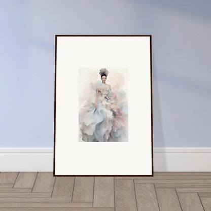 Framed wall art of a figure in pastel garments from Ethereal Satin Interlude