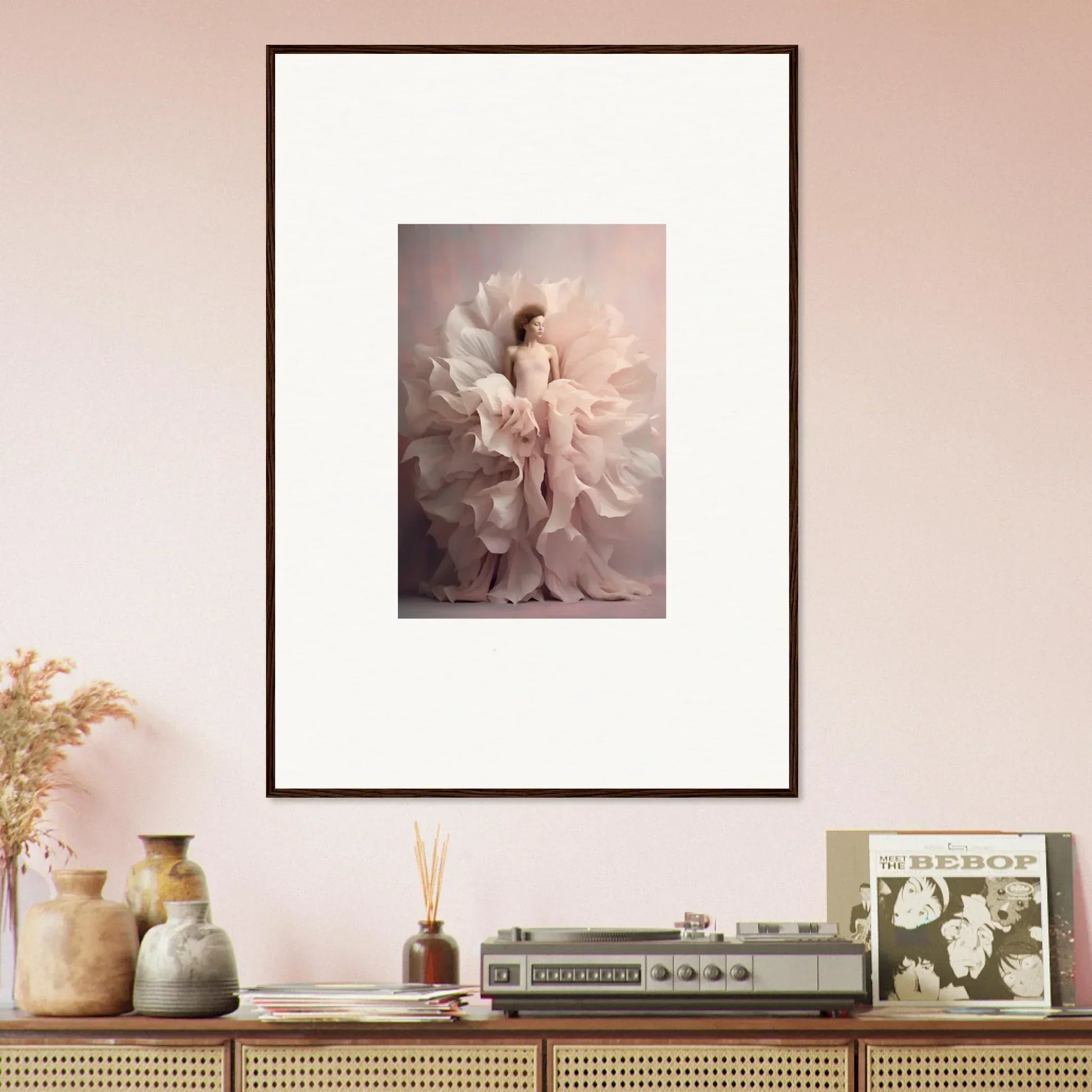 Artistic photo of a figure in flowing white fabric, Ethereal Silence Blossoms special edition