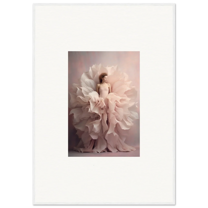 Ethereal figure in petal-like fabric layers from Ethereal Silence Blossoms art™